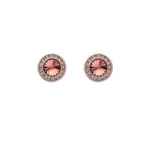 Pink Swarovski Crystal and Rose Goldtone Earrings NWT
